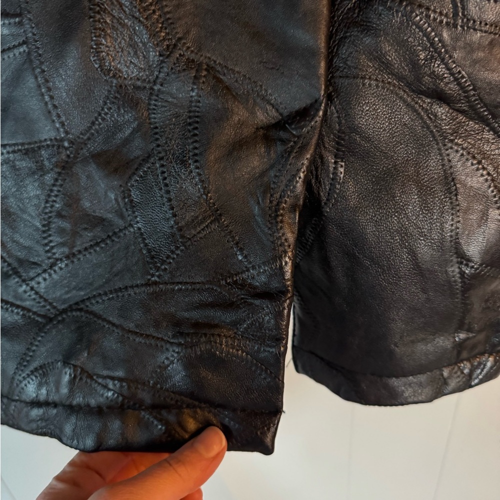 Leather Patchwork Skirt - image 5